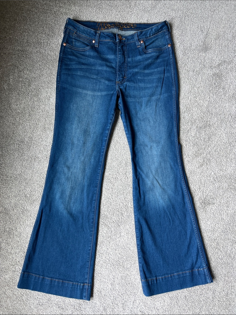 Wrangler Retro Premium Denim Bootcut Jeans Women’s 32x32 Stretch Bluwash 11MPEDE